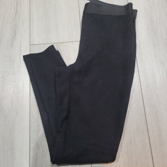 Bailey 44 Mixed Media Faux Suede Stretch Ankle Length Pant Size Small Black - Picture 1 of 6